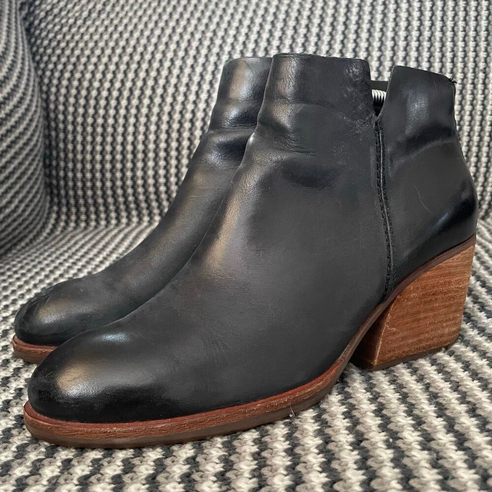 Kork-Ease Chandra Boot Women's Shoe Size 9 Block Heel Bootie Black Leather - Picture 3 of 12
